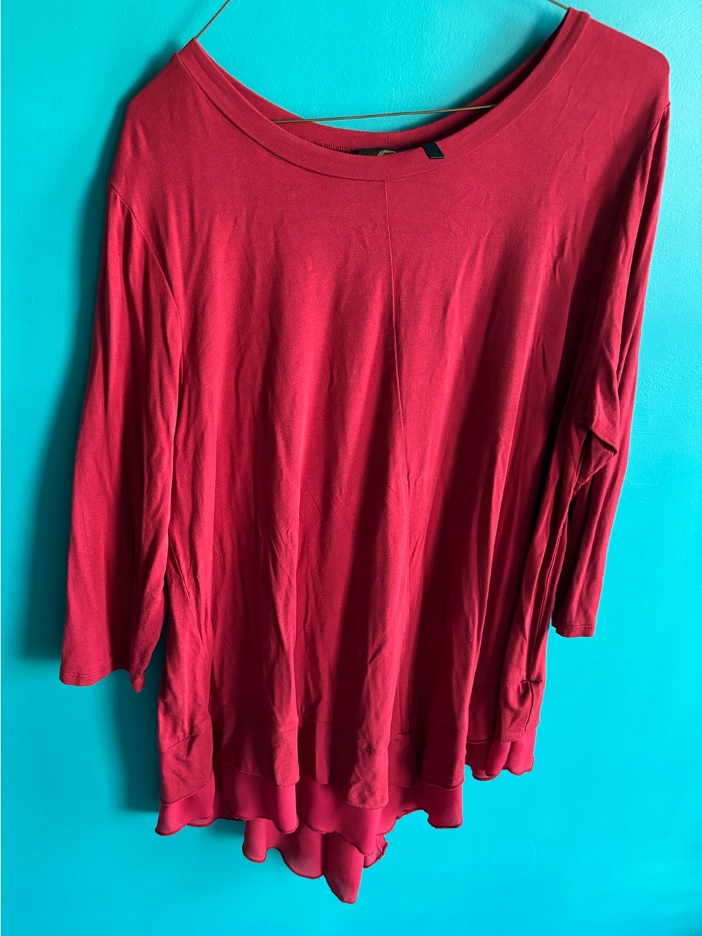 Women's Rust/Red Long-Sleeve Tunic Top